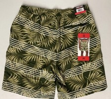 KIRKLAND Signature Swim Shorts MEDIUM Trunk Comfort Waistband/Liner PALM GREEN