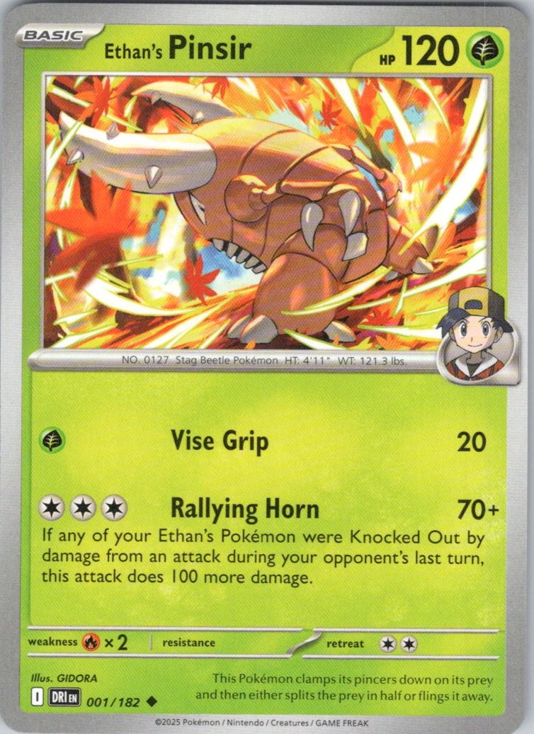 Ethan's Pinsir #1/182 (LP) SV10: Destined Rivals DRI Pokemon