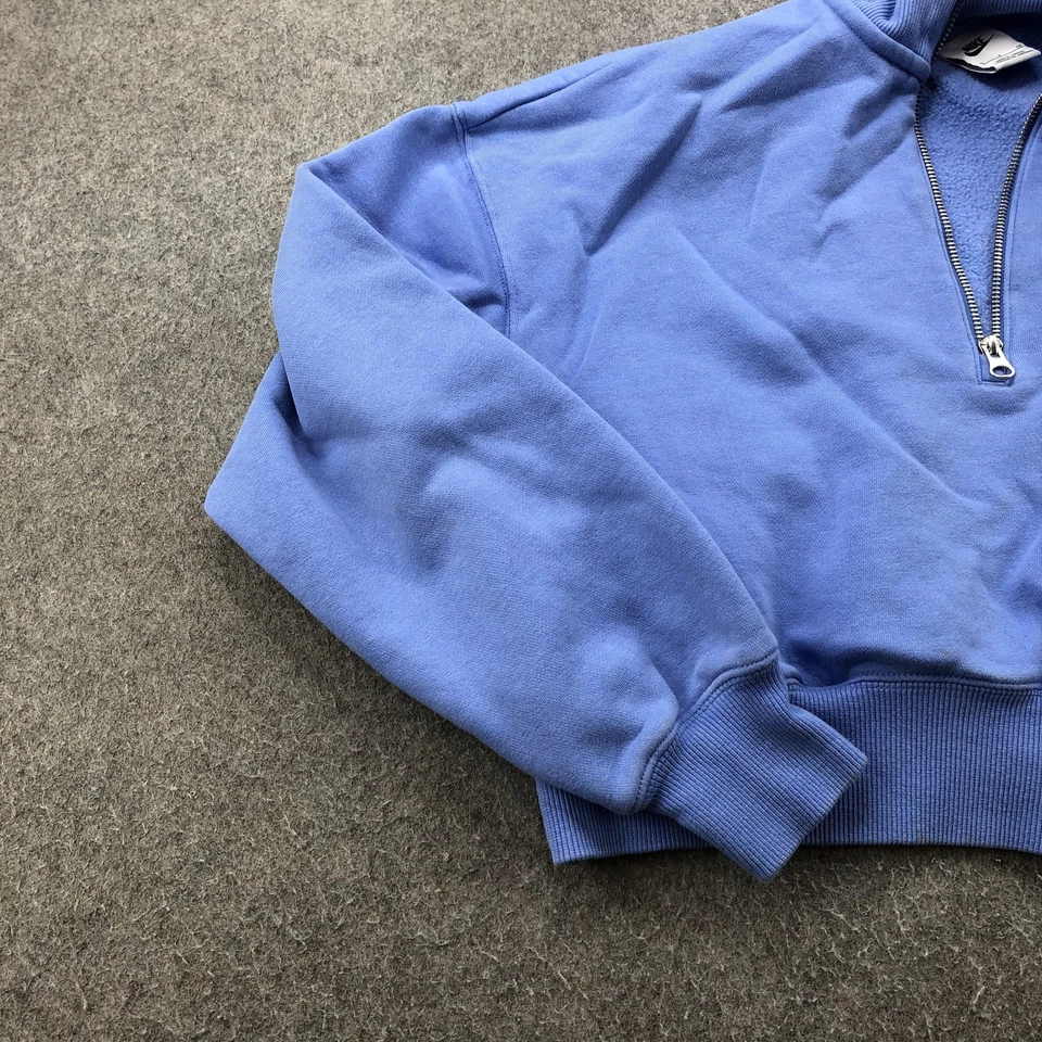 Nike Sudadera Mujer Pequeña Púrpura Azul Cuarto Cremallera Recortada Mock Cuello Swoosh Foto 2 de 4