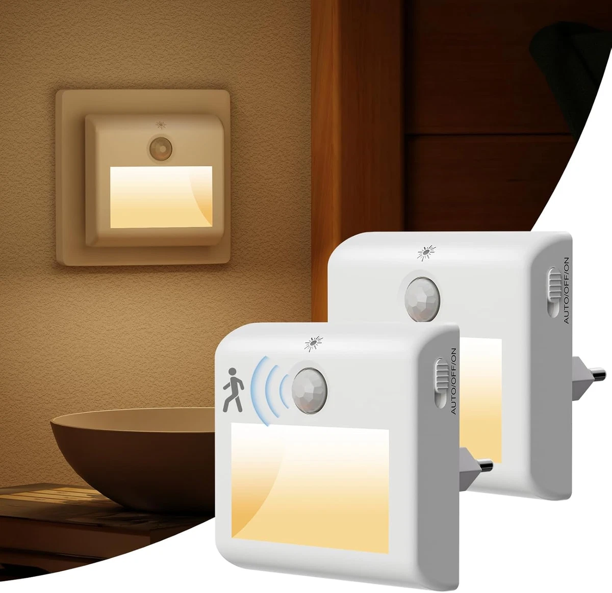 Luci Notturne LED Con Sensore Movimento Lampada Notte USB Con Sensore Movimento Per Interni Lampada Led Con Sensore Accensione Spegnimento Automatico 98810965