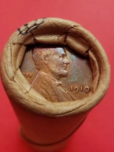 1924-D LINCOLN WHEAT CENT 1910-P LINCOLN WHEAT PENNY COIN ROLL ENDERS BANKROLLED