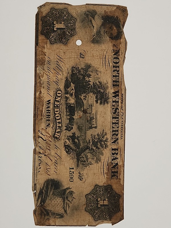 1861 $1 The North Western Bank - Warren, PA