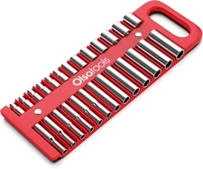 Magnetic Portable Socket Organizer Tray - 1/4-Inch Drive-1/4-Inch Drive-Red