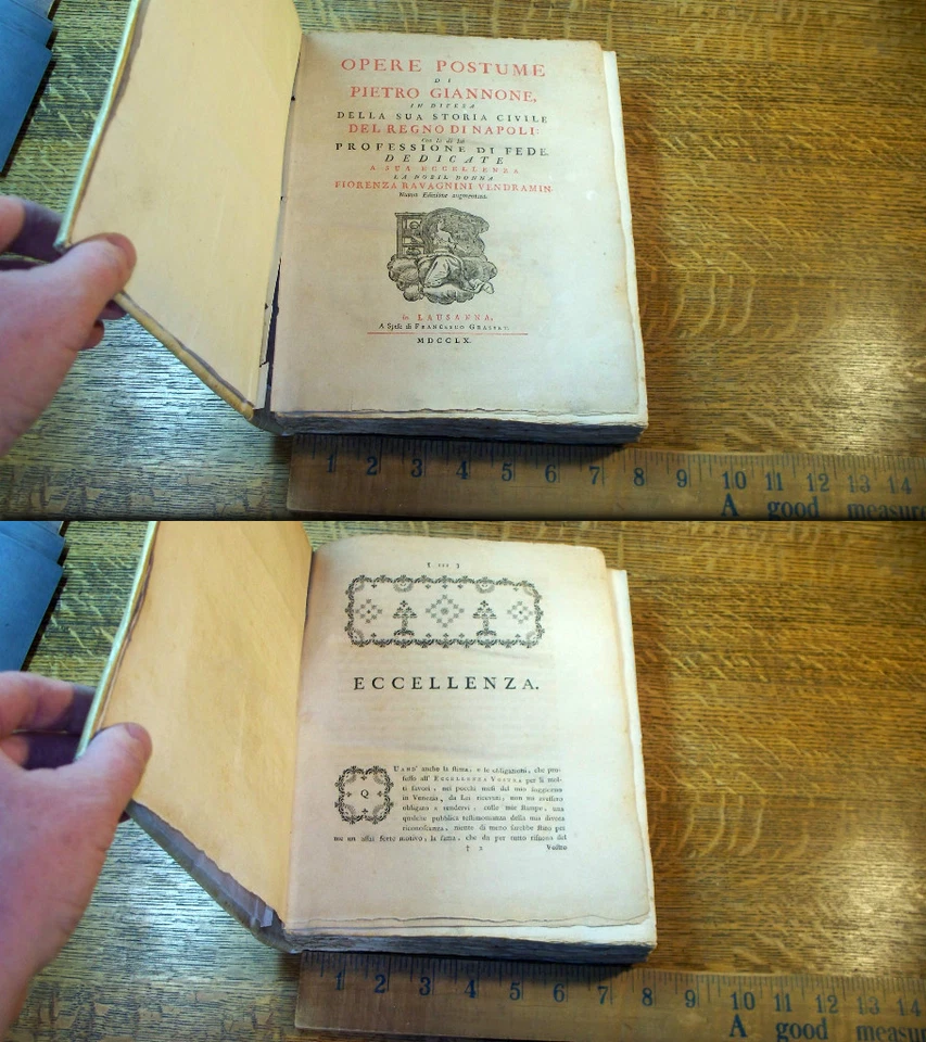 The Civil History of the Kingdom of Naples, 1760, Pietro Giannone - 2 Vols - Image 4 of 4