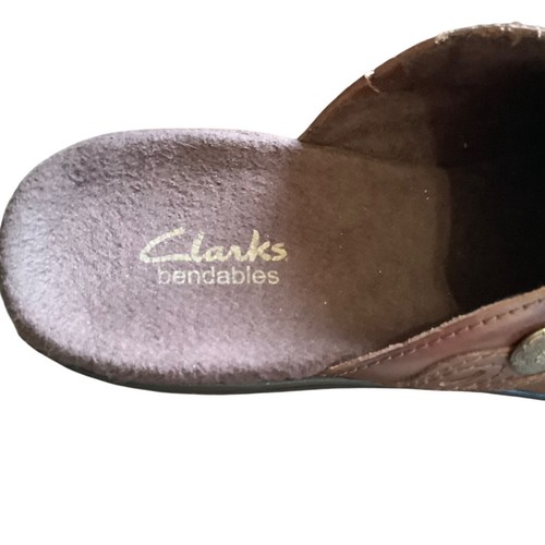 Mules sin cordones Clarks para mujer flexibles de cuero marrón talla 8 nuevos sin etiquetas - Imagen 3 de 6