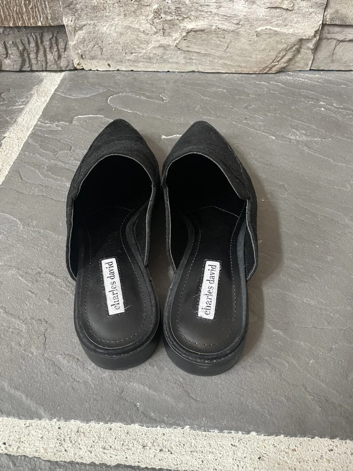 Charles David Black Suede Slip On Flats Size 8 1/2 - Изображение 3 из 4