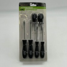 Pittsburgh 6 PC. Black Screwdriver Set - Textured Handles & Magnetic Tips NIB