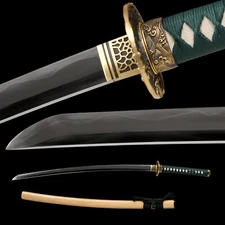 Japanese Katana Sword Clay Tempered L6 Steel Real Gunome Hamon Razor Sharp
