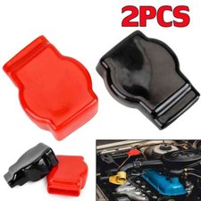 2Pcs Universal Battery Terminal Rubber Covers for Car Vehicles RV Boat Red Black