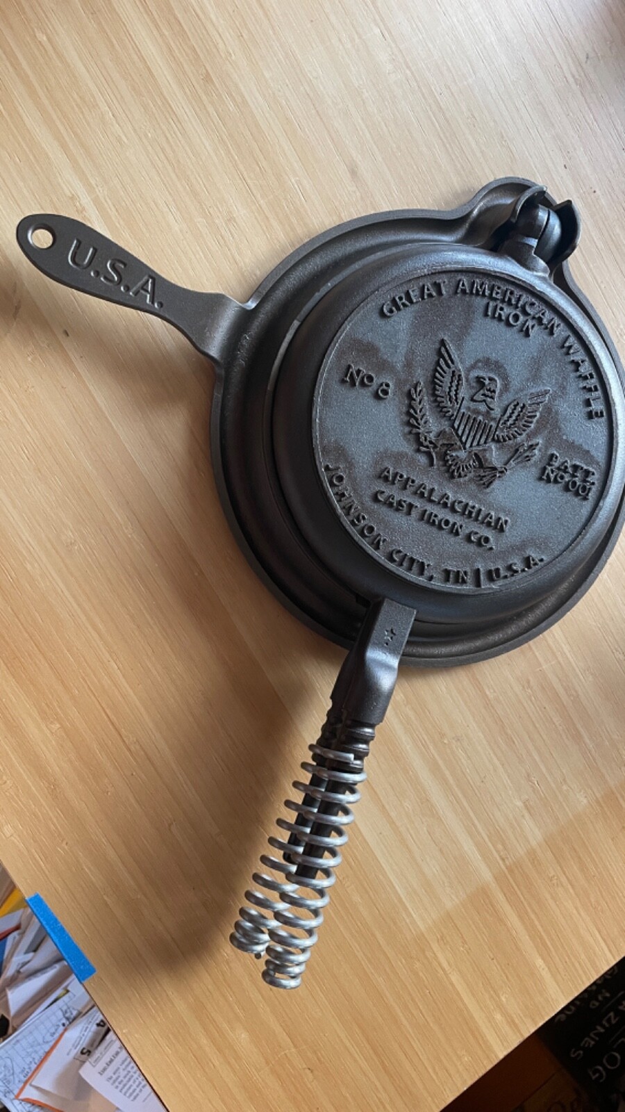 WAFFLE IRON, GREAT AMERICAN WAFFLE IRON, NEW NEVER USED. WAFFLE MAKER