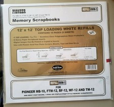 Pioneer Memory Books 12"x12" White Refills RMW-5 5 Sheets/Protectors