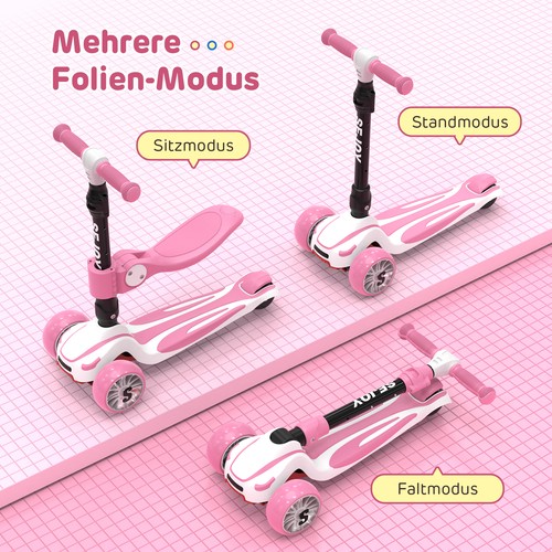 SEJOY Cityroller Kinderroller Scooter Roller Tretroller Kickroller Kick scooter - Bild 3 von 13