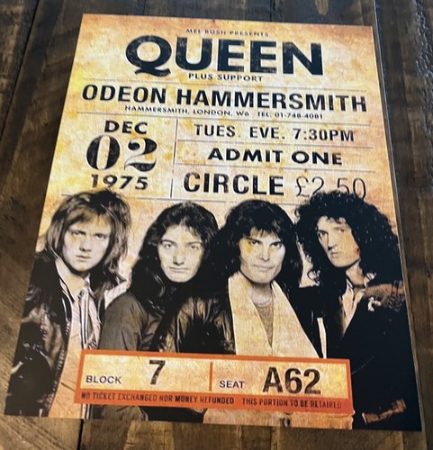 1975 Queen Memorabilia Concert Poster 8x10 Cardstock - Picture 4 of 4
