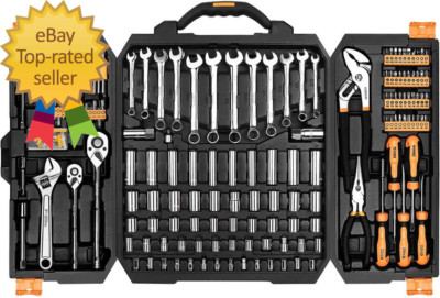 192 Piece Mechanics Tool Set Socket Wrench Set, Plastic Storage Case with Auto R
