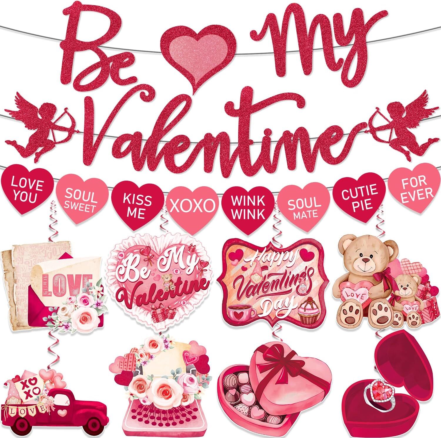 Valentines Day Party Decorations, NO-DIY Valentines Day Decor include Glitter Be