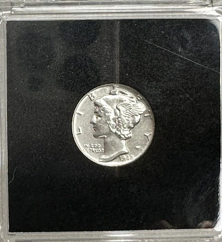1942 Liberty Mercury Dime 10c Coin 90% Silver AU (Almost Uncirculated)