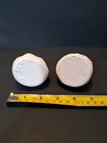 2 Pudgy Easter Chicks In Eggs Vintage Chalkware Hobbyist Plaster Figurines - Bild 7 von 7
