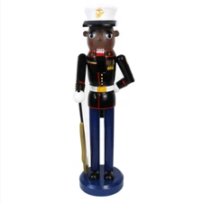 MARINE CORPS 12" NUTCRACKER AFRICAN AMERICAN "PARADE REST"