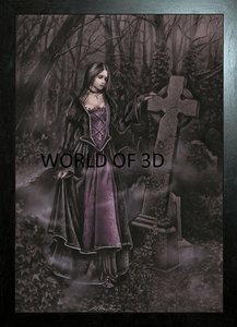 NEW 3D PICTURE 365mm X 465mm BLACK FRAMED VICTORIA FRANCES MQUISE GRAVEYARD