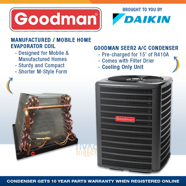 3 Ton 14.3 SEER2 Mobile Home Goodman Air Conditioner u0026amp; Coil | eBay