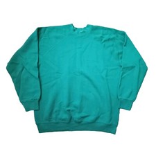 Vintage Tultex Sweatshirt Mens Extra Large Green Crewneck Blank USA 80s