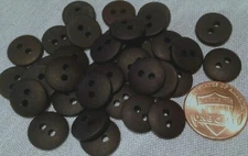 24 Small Dome Top Black Plastic Sew-through 2-hole Buttons Almost 1/2" 12mm 7552