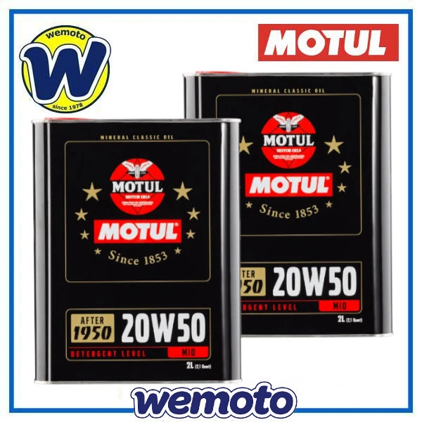 Olio Motore Motul Classic 20W50 4Litri per Auto e Mezzi d’Epoca dal 1950 al 1970
