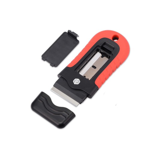 Film Removal Glue Clear Razor Scraper & 10 Single Edge 1.5" Razor Metal Blade - Picture 4 of 6
