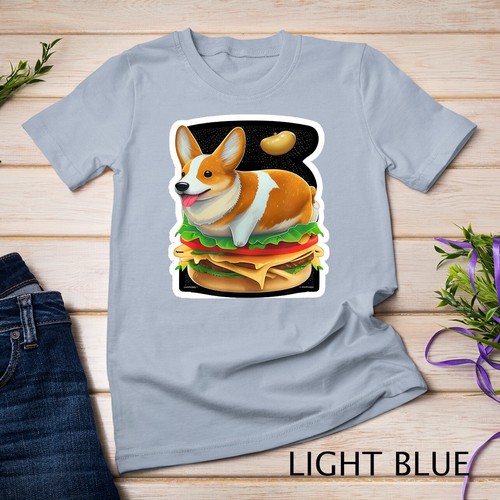 Camiseta Welsh Corgi on a Burger unisex - Imagen 5 de 15