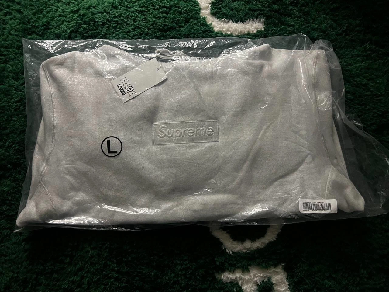 Sweat à capuche Supreme MM6 Maison Margiela Foil Box logo grand blanc SS24