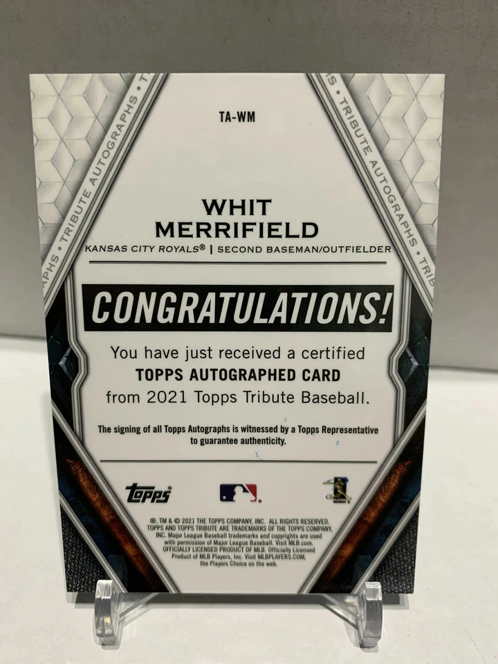 2021 Topps Tribute Tribute Auto /199 Whit Merrifield #TA-WM Autograph KC Royals - Image 2 of 2