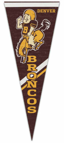 Denver Broncos AFL CLASSIC 1960-61 STYLE Premium NFL Felt Collector's PENNANT - Afbeelding 1 van 1