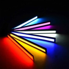LUCI A LED DIURNE 17cm PER AUTO BIANCO/BLU/ROSSO/GIALLO COB LED IMPERMEABILE