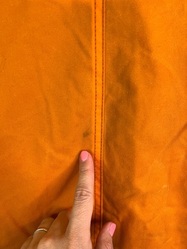 Free People Cori Waxed Jacket Small Orange We The Free Chore Shooting *Plz Read* - Picture 12 of 16