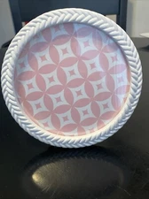 White Braid Design Resin  Photo Frame Holds Photo 5.28 Circular