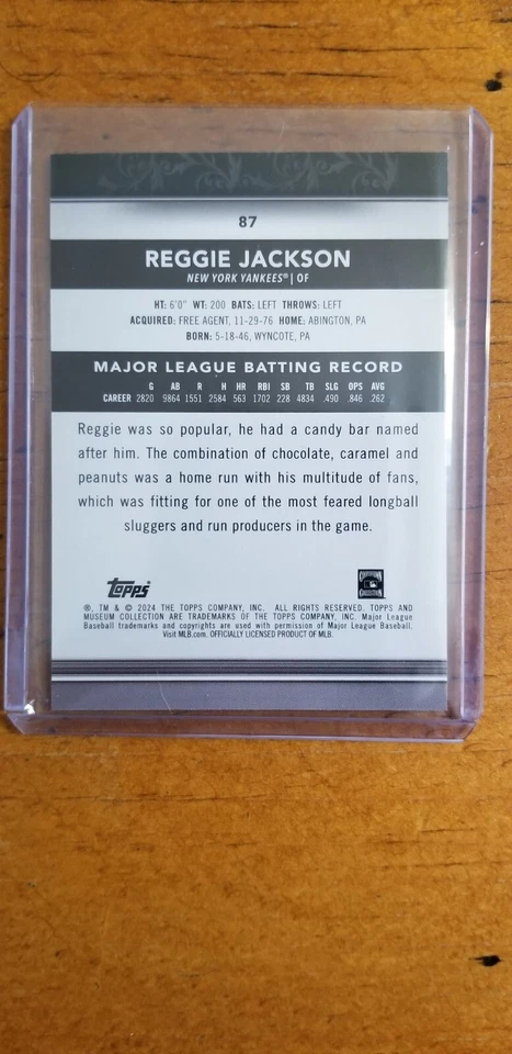 2024 TOPPS MUSEUM COLLECTION REGGIE JACKSON COPPER - Image 2 of 2