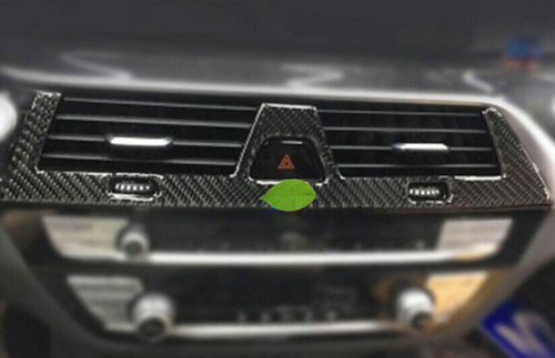 Real Carbon Fiber Middle Console Air Outlet Vent Trim For BMW 5 Series 2018-2022 - Picture 4 of 4