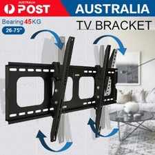 Slim TV Wall Mount Bracket Tilt w/ Spiritlevel LCD LED 32 50 55 60 65 70 75 inch