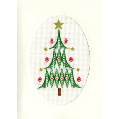 Bothy Threads Grußkarte Kreuzstich-Set ''Weihnachtsbaum '', 9x13cm, XMAS24, Zählmu