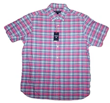 Daniel Cremieux Short Sleeve Shirt XL Vintage Red Check Cotton NWT (DSS514)