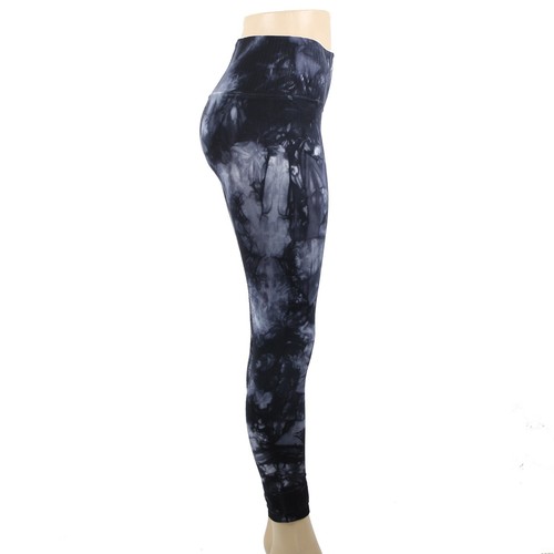 Free People NEW $88 Evereve Sz M/L Black Blue Tie Dye Nylon Spandex AW Pant - Picture 3 of 18