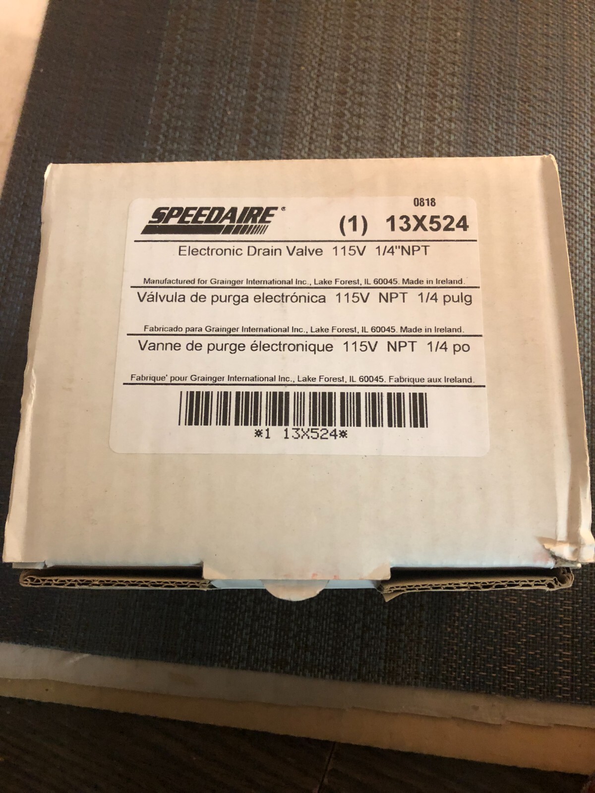 Speedaire 13X526 Timed Electric Auto Drain Valve – 3/8" NPT, 100-120V, For Air Compressors