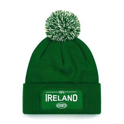 Bobble Hat Irish Rugby Cap Ireland 100% Rugby Bobble Hat UK