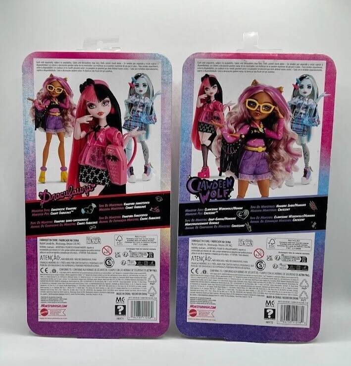 Muñeca Monster High Draculaura & Clawdeen Wolf Day Out G3 Pet Mattel 2022 NUEVA Foto 2 de 4