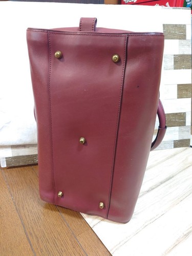 Chloe Leather Red Hardware Boston Ex+ Aurora Paddington Gold Bag