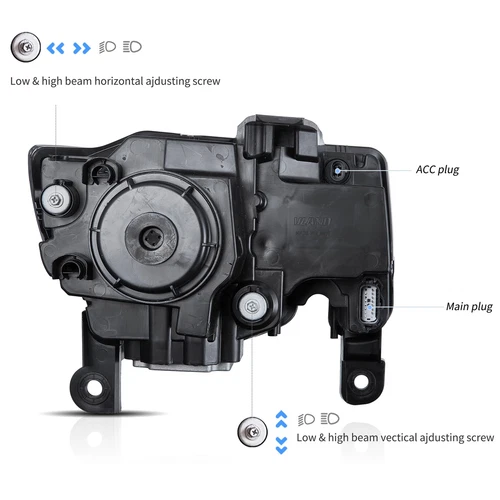 VLAND Full LED Headlights Fit 2014-22 Jeep Grand Cherokee Blue DRL Start-up Set - Picture 9 of 9