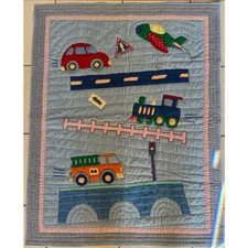 Kids Line Inc Blanket Multi Color Planes Trains & More Quilted 36X45