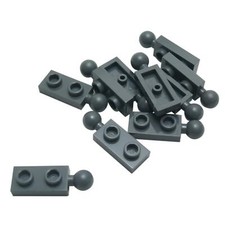 10 NEW LEGO Plate, Modified 1 x 2 with Tow Ball on End Dark Bluish Gray