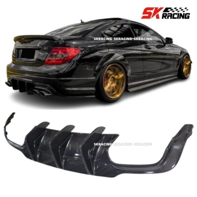 Refit Rear Bumper Diffuser Lip Carbon Fiber For 2012-2014 Mercedes Benz W204 C63
