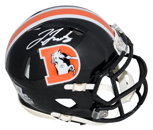 JERRY JEUDY AUTOGRAPHED DENVER BRONCOS COLOR RUSH SPEED MINI HELMET BECKETT